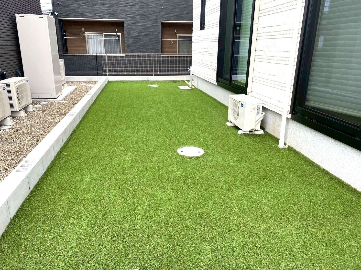 施主様支給の人工芝施工｜大分市