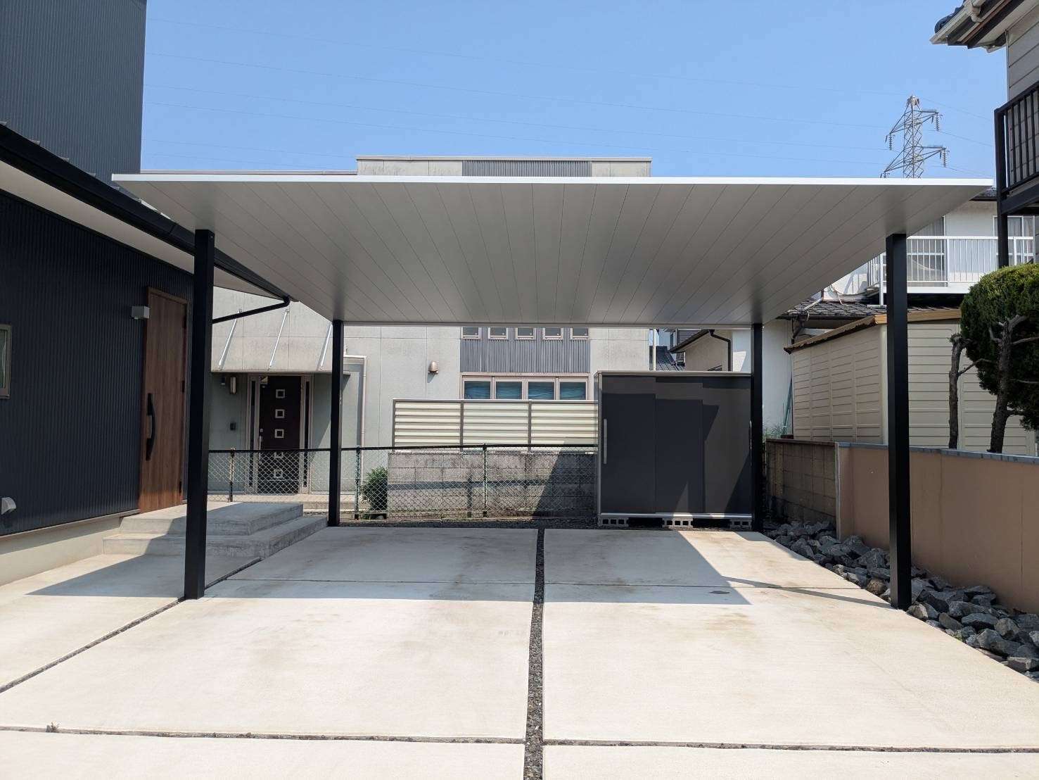 ポリカレスカーポート”プレーンルーフ”設置｜大分市