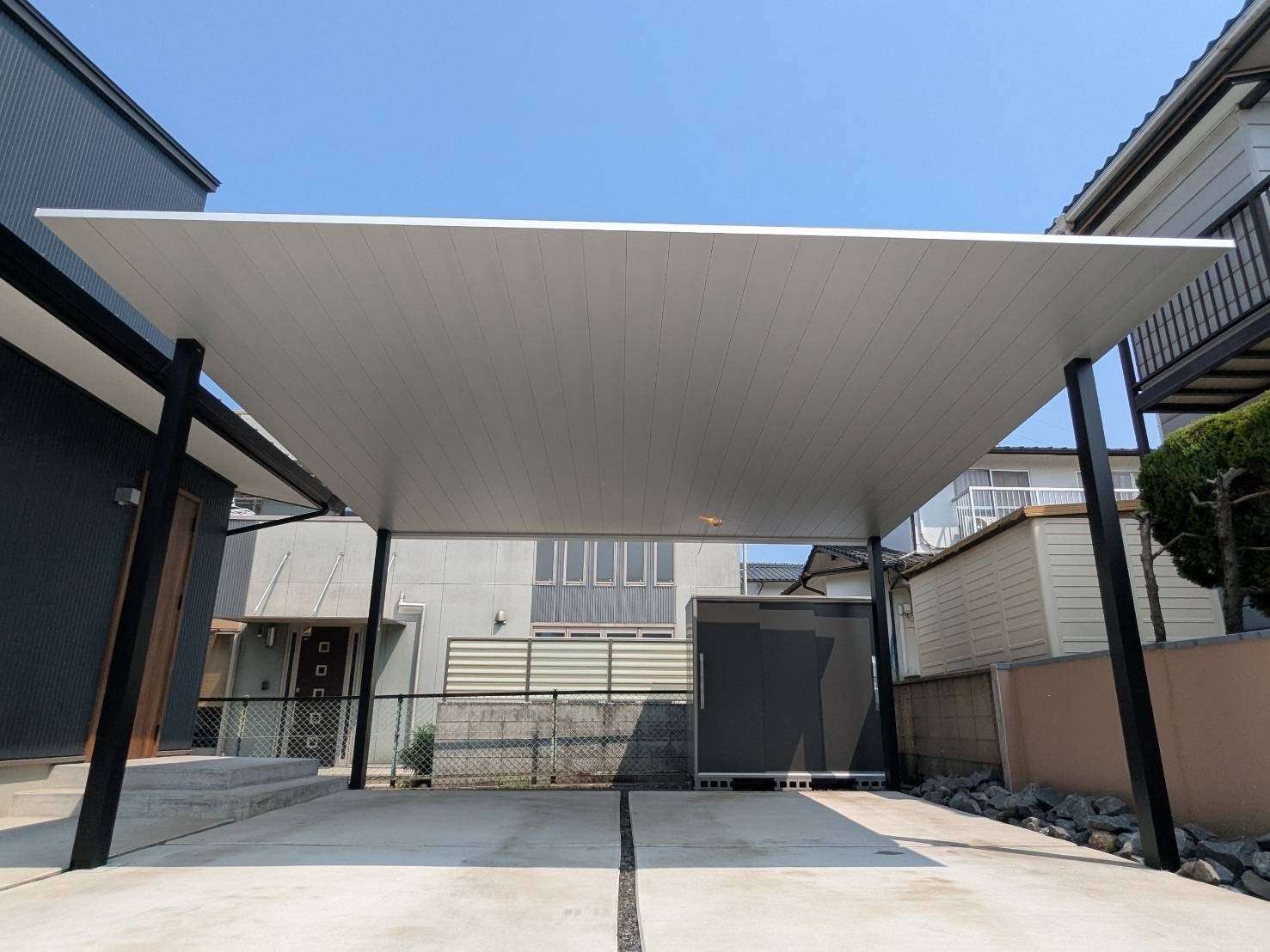ポリカレスカーポート”プレーンルーフ”設置｜大分市