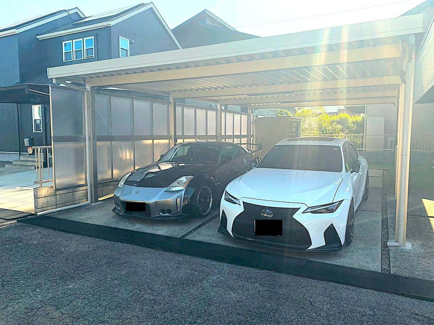 奥行連結４台用折板カーポート｜大分市